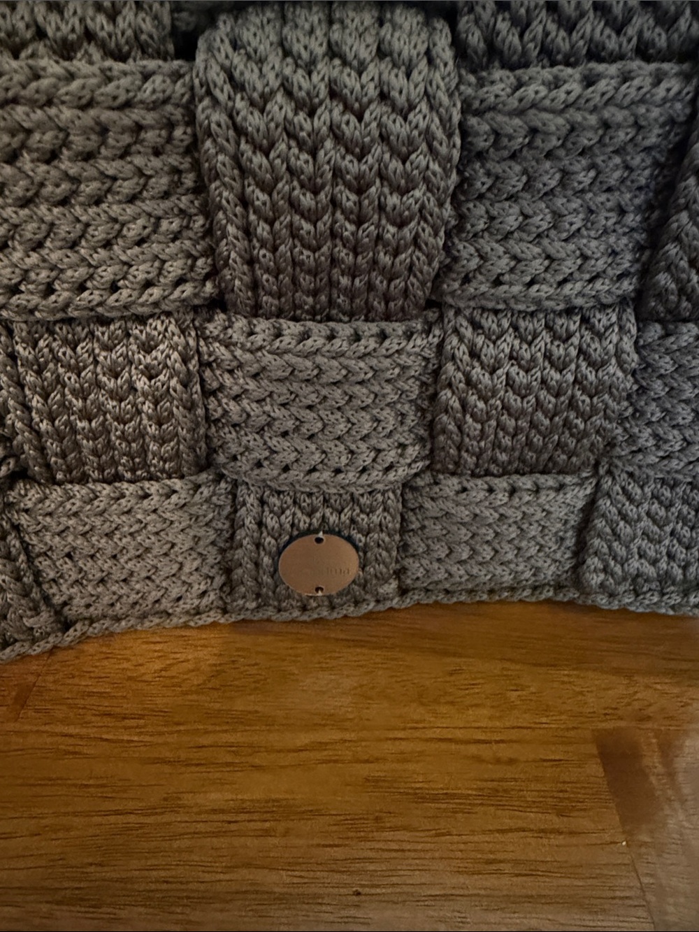 Handmade Woven Crochet Crossbody Bag - Brown and Golden Chain - Picture 3 of 15